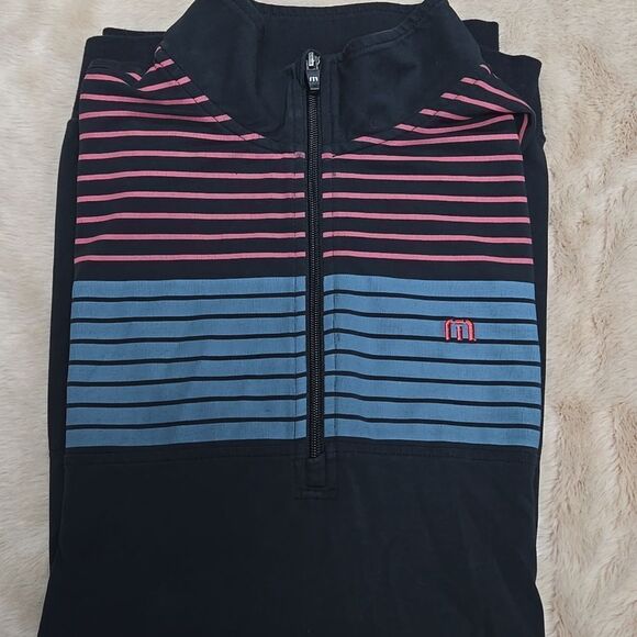 TRAVIS MATHEW PITTSBURGH PENGUINS BLACK LONG-SLEEVE THREE-QUARTER ZIP PULLOVER - Picture 12 of 12